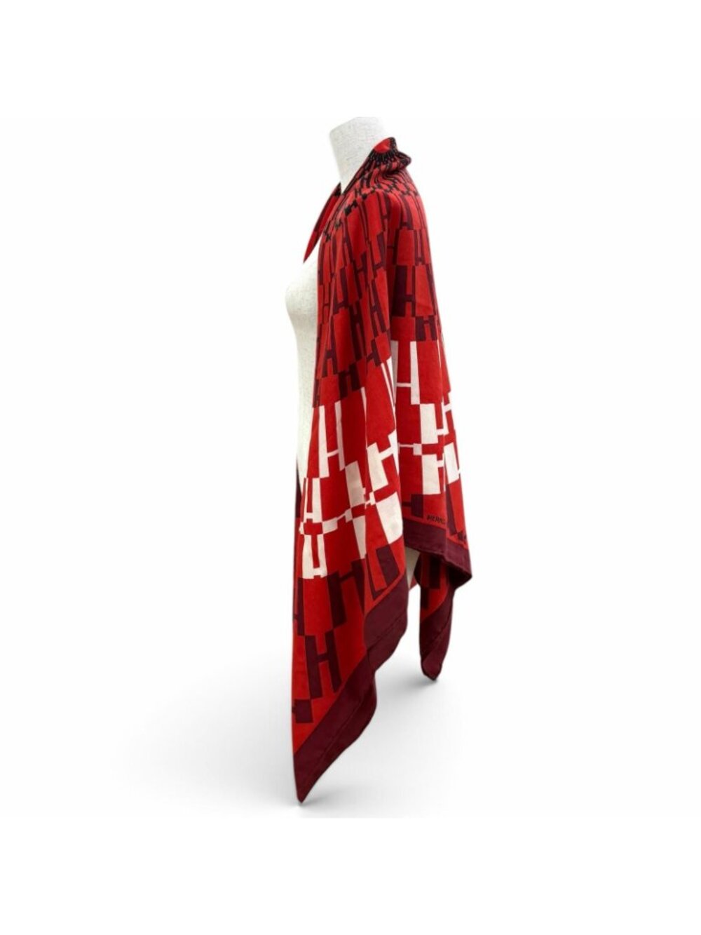 Hermes Carre Juan 140 Op H Optical H Cashmere Mixed Shawl Multi Scarf - Picture 3 of 10